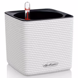 LECHUZA CUBE Color 14 White Poly Resin Table Self-watering Planter H14 L14 W14 cm