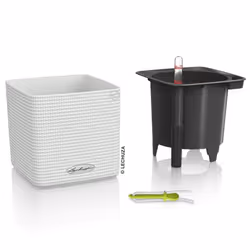 LECHUZA CUBE Color 14 White Poly Resin Table Self-watering Planter H14 L14 W14 cm - Additional view 9
