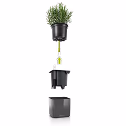LECHUZA CUBE Indoor Pot planter Freestanding Polypropylene (PP) Charcoal - Additional view 3