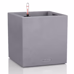 LECHUZA CANTO, Box planter, Freestanding, Plastic, Grey, Square, Indoor/outdoor