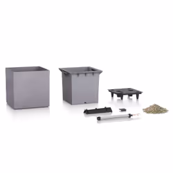 LECHUZA Canto Stone 40 low Indoor/outdoor Box planter Freestanding Polypropylene (PP) Grey