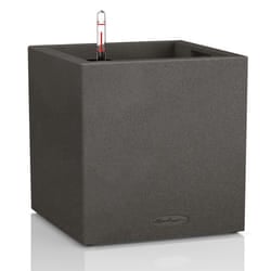 LECHUZA Canto Stone 40 low Indoor/outdoor Box planter Freestanding Polypropylene (PP) Black, Graphite