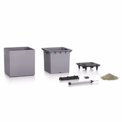 LECHUZA Canto Stone 40 low Indoor/outdoor Box planter Freestanding Polypropylene (PP) Black, Graphite