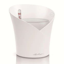 LECHUZA ORCHIDEA White Matt Poly Resin Table Self-watering Planter with Substrate D18 H19,5 cm