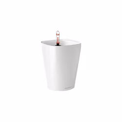 LECHUZA DELTINI Table White High Gloss Poly Resin Table Self-watering Planter with Substrate D14 H18 cm