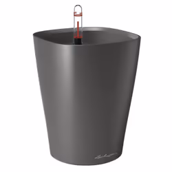 LECHUZA Planter Decorative Flower Pot Flower Planter Indoor Home Planter Pot - Charcoal Metallic, D10 H13 cm