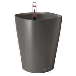 LECHUZA Planter Decorative Flower Pot Flower Planter Indoor Home Planter Pot - Charcoal Metallic, D10 H13 cm