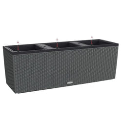 LECHUZA TRIO Cottage Trough Poly Resin Self-watering Planter - Granite, H34 L100 W32