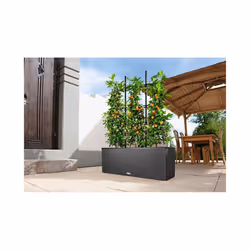 LECHUZA TRIO Cottage Trough Poly Resin Self-watering Planter - Granite, H34 L100 W32 - Additional view 6