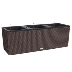 LECHUZA TRIO Cottage Trough Poly Resin Self-watering Planter - Mocha, H34 L100 W32