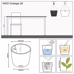 LECHUZA Hanging Planter Sand Home Standing Indoor Planter Hanging Plant Pot - granite, 27 x 23 cm - Additional view 9
