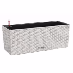 LECHUZA BALCONERA Cottage Poly Resin Window Box Self-watering Planter with Substrate - Light Grey, H19 L50 W19 cm