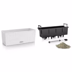 LECHUZA Planter Decorative Flower Pot Flower Planter Indoor Home Planter Pot - White, H19 L50 W19 - Additional view 5