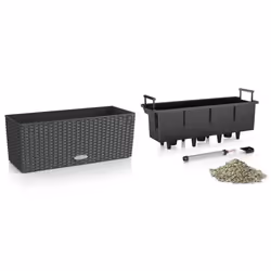 LECHUZA Planter Decorative Flower Pot Flower Planter Indoor Home Planter Pot - Granite, H19 L50 W19 - Additional view 7