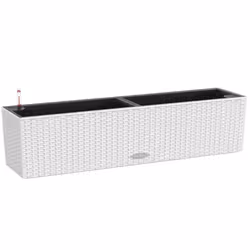 LECHUZA Planter Decorative Flower Pot Flower Planter Indoor Home Planter Pot - White, H19 L80 W19