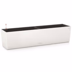 LECHUZA BALCONERA Color 80 White Poly Resin Window Box Self-watering Planter with Substrate H19 L80 W19 cm