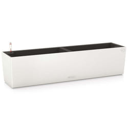 LECHUZA BALCONERA Color 80 White Poly Resin Window Box Self-watering Planter with Substrate H19 L80 W19 cm