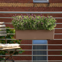 LECHUZA BALCONERA Color Poly Resin Window Box Self-watering Planter with Substrate - Sand Brown, H19 L80 W19 cm