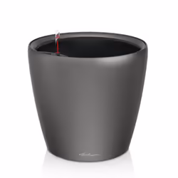LECHUZA Planter Classico ALL-IN-ONE Indoor Outdoor Flower Pot Raised Bed 16085 - Charcoal Metallic, D21 H20 cm