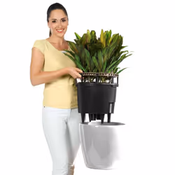 LECHUZA Planter Flower Pot CLASSICO LS 35 ALL-IN-ONE High-Gloss White 16060 - Additional view 5
