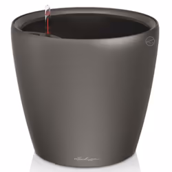 LECHUZA Planter Flower Pot CLASSICO LS 35 ALL-IN-ONE Charcoal Metallic 16063