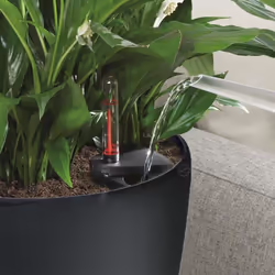 LECHUZA Planter Flower Pot CLASSICO LS 35 ALL-IN-ONE Charcoal Metallic 16063