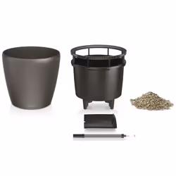 LECHUZA Planter Flower Pot CLASSICO LS 35 ALL-IN-ONE Charcoal Metallic 16063 - Additional view 7