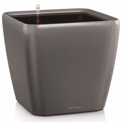 LECHUZA QUADRO LS 35 Charcoal Metallic Poly Resin Floor Self-watering Planter with Substrate H33 L35 W35 cm