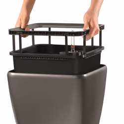 LECHUZA Planter Flower Pot Plant Pot QUADRO LS 43 ALL-IN-ONE Charcoal 16183
