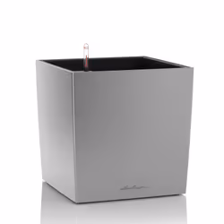 LECHUZA CUBE 30, Pot planter, Freestanding, Polypropylene (PP), Silver, Indoor, Black