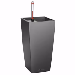 LECHUZA MINI CUBI  and MAXI CUBI Table Poly Resin  Self-watering Planter with Substrate - Charcoal, H26 L14 W14 cm