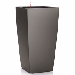 LECHUZA CUBICO 30 Charcoal Metallic Poly Resin Floor Self-watering Planter with Substrate H56 L30 W30 cm