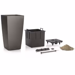 LECHUZA CUBICO 30 Charcoal Metallic Poly Resin Floor Self-watering Planter with Substrate H56 L30 W30 cm - Additional view 5