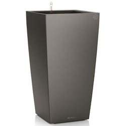 LECHUZA CUBICO 40 Charcoal Metallic Poly Resin Floor Self-watering Planter with Substrate H75 L40 W40 cm