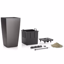 LECHUZA Cubico 22 Indoor Table planter Freestanding Polypropylene (PP) Silver