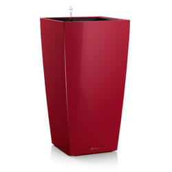 LECHUZA CUBICO Square Tall Poly Resin Self-watering Planter - Scarlet Red High Gloss, H41 L22 W22 cm