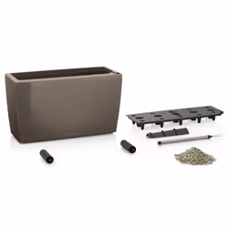 LECHUZA CARARO Trough Poly Resin Self-watering Planter - Charcoal, H43 L75 W30 - Additional view 4