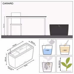 LECHUZA CARARO Trough Poly Resin Self-watering Planter - Charcoal, H43 L75 W30 - Additional view 5