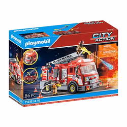 Playmobil City Action Fire Truck with Flashing Lights, Vehicle, 4 yr(s), Red