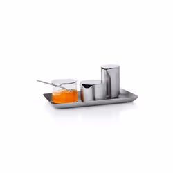 Blomus Basic Condiment Lid  3 oz  Glass and Brushed Stainless Steel