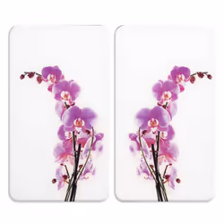 WENKO Orchidees, Rectangular, Plastic, Tempered glass, Multicolour, Bread products, Fruit & vegetable, Image, 300 mm