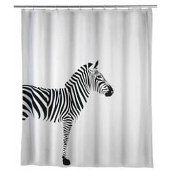 WENKO 20051100 shower curtain Ring Polyester Black, White