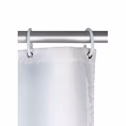 WENKO 20051100 shower curtain Ring Polyester Black, White