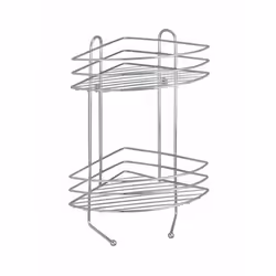 WENKO 15498100, Corner shelf, Wall mounted, Metal, Silver, Bathroom, 3 shelves