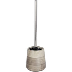 Wenko Toilet brush and holder Pottery of ceramic in sand-beige, 12.5 x 12.5 x 39.5 cm