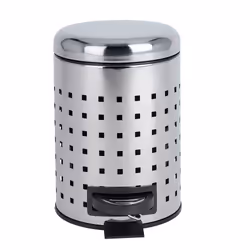 WENKO 22445100, 3 L, Round, Silver, Stainless steel, Plastic, Pedal
