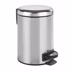 WENKO 22444100, 3 L, Round, Stainless steel, Silver, Plastic, Pedal