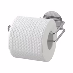 WENKO 18774100 Turbo-Loc toilet roll holder - fixing without drilling, Steel, 14 x 6 x 9 cm, Chrome