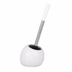WENKO Toilet brush Polaris White, Toilet brush & holder, Black, White, Ceramic, 190 mm, 146 mm, 346 mm