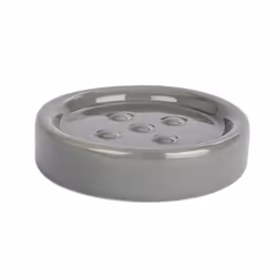 WENKO Soap dish Polaris Grey, Grey, Ceramic, 110 mm, 110 mm, 25 mm, 250 g